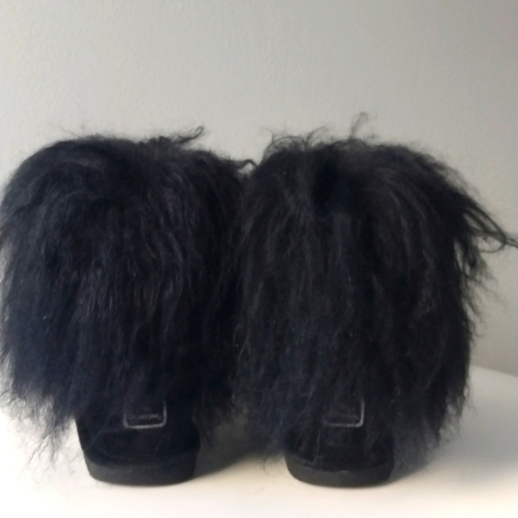 Bearpaw Boo Little Kids Black Shearling Boots Size 13 - Picture 4 of 7